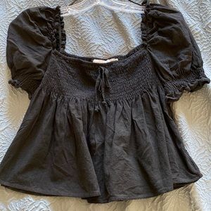 NECTAR square neck, puff sleeves smocked top